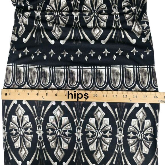 Tory Burch 100% Silk Rossella Black and White Baroque Print Dress size small - Picture 12 of 16